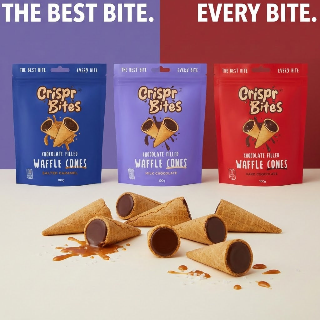 Crispr Bites Chocolate – 10 × 100g Bags (Wholesale Display Case)